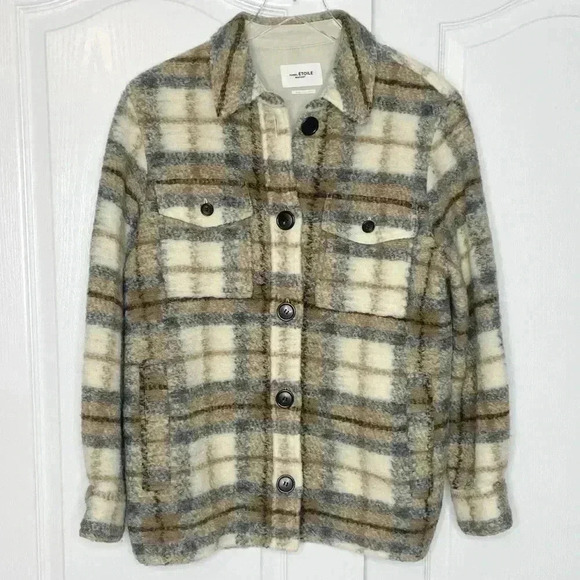 Isabel Marant Étoile Gastoni‎ Checked Wool-blend Jacket Size 36 FR Small - Picture 5 of 15